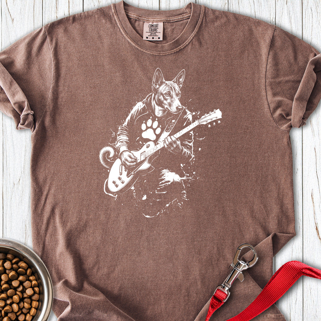 Basenji Guitar Premium Tee — Espresso