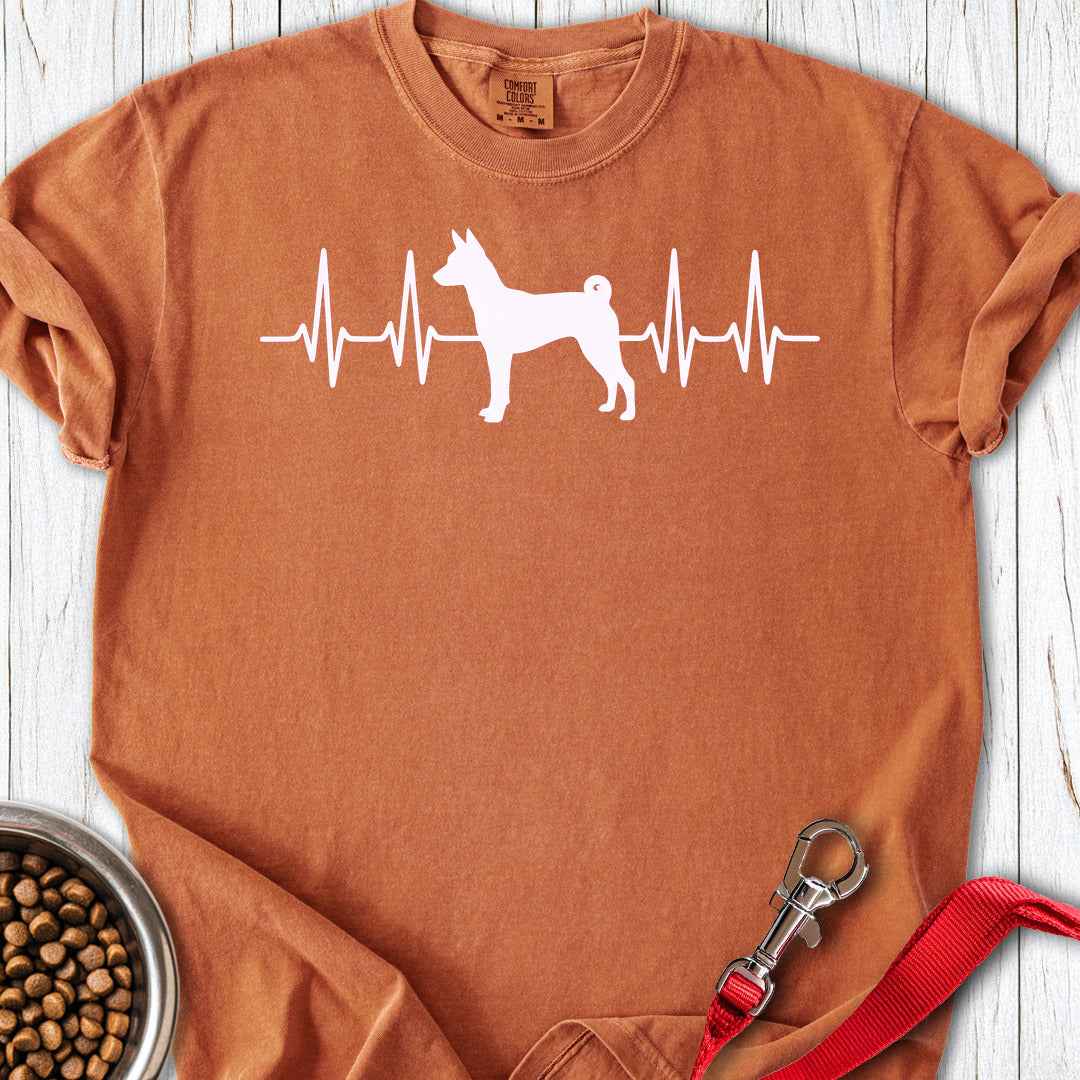Basenji Heartbeat Premium Tee — Yam