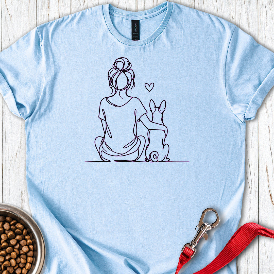 Basenji Hug — Light Blue
