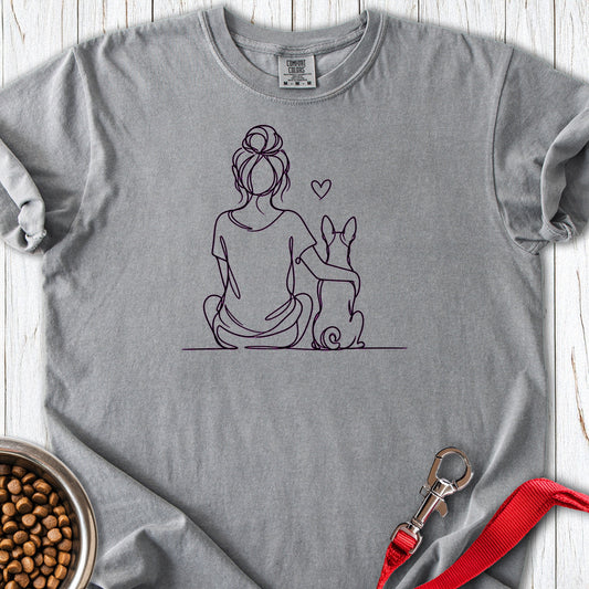 Basenji Hug Premium Tee — Grey