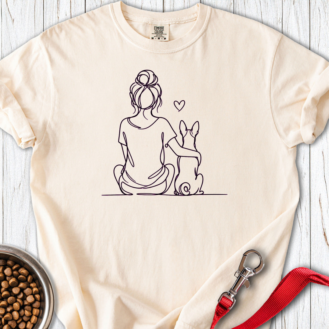 Basenji Hug Premium Tee — Ivory