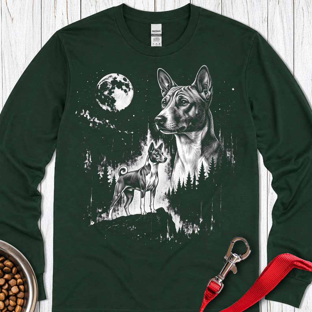 Basenji Moonlight Long Sleeve — Forest Green