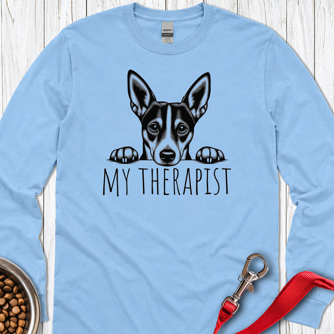 Basenji My Therapist Long Sleeve — Carolina Blue