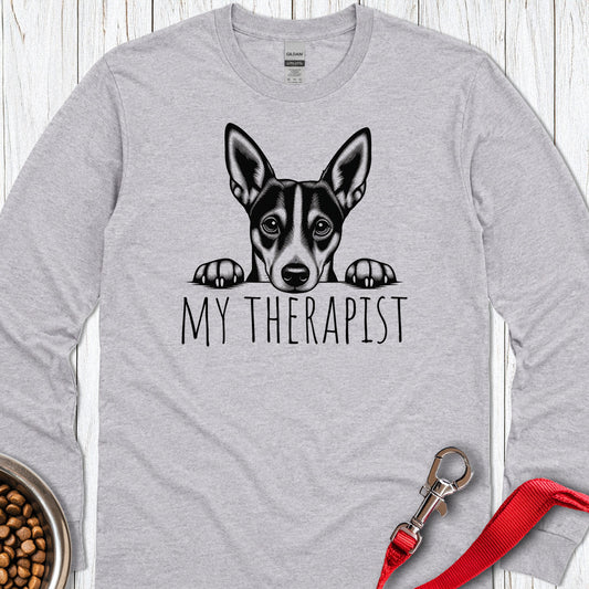 Basenji My Therapist Long Sleeve — Sport Grey