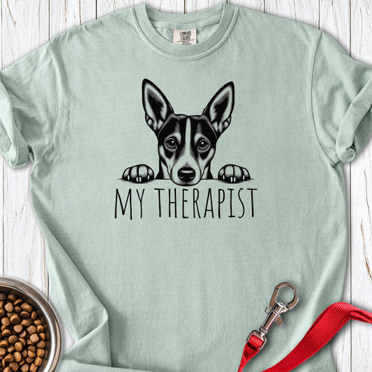 Basenji My Therapist Premium Tee — Bay