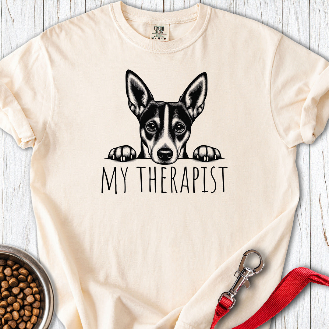Basenji My Therapist Premium Tee — Ivory