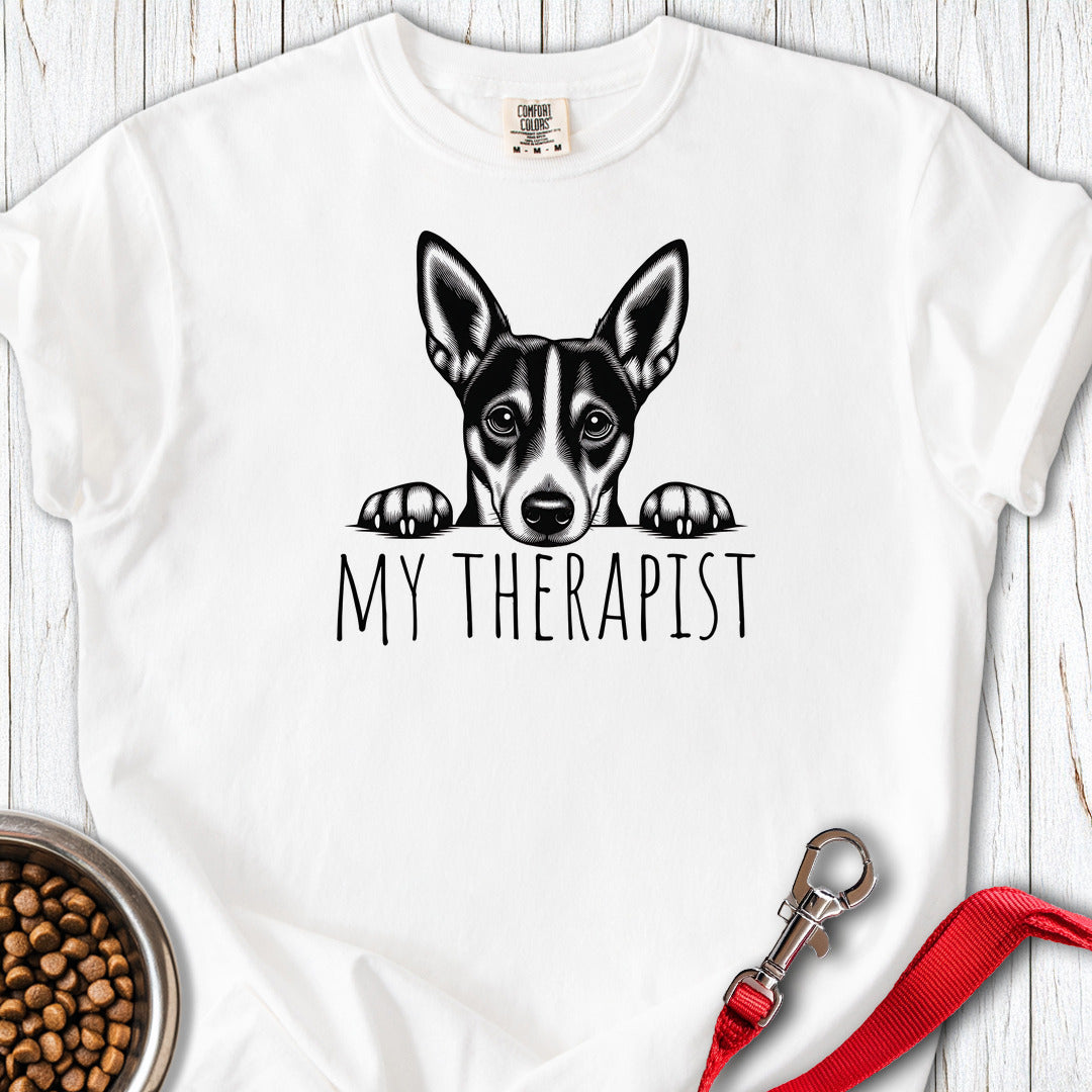 Basenji My Therapist Premium Tee — White