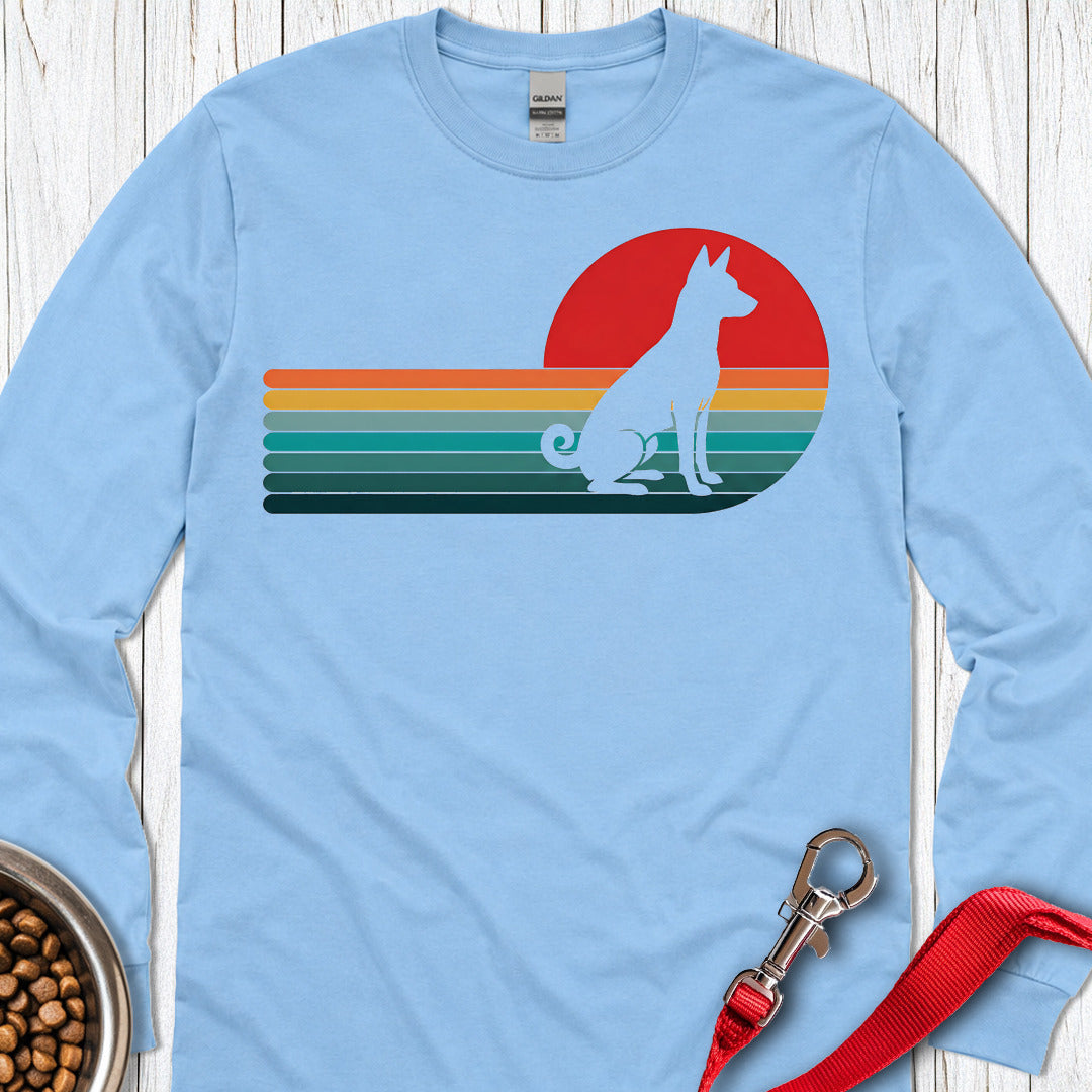 Basenji Retro Sunset Long Sleeve — Carolina Blue