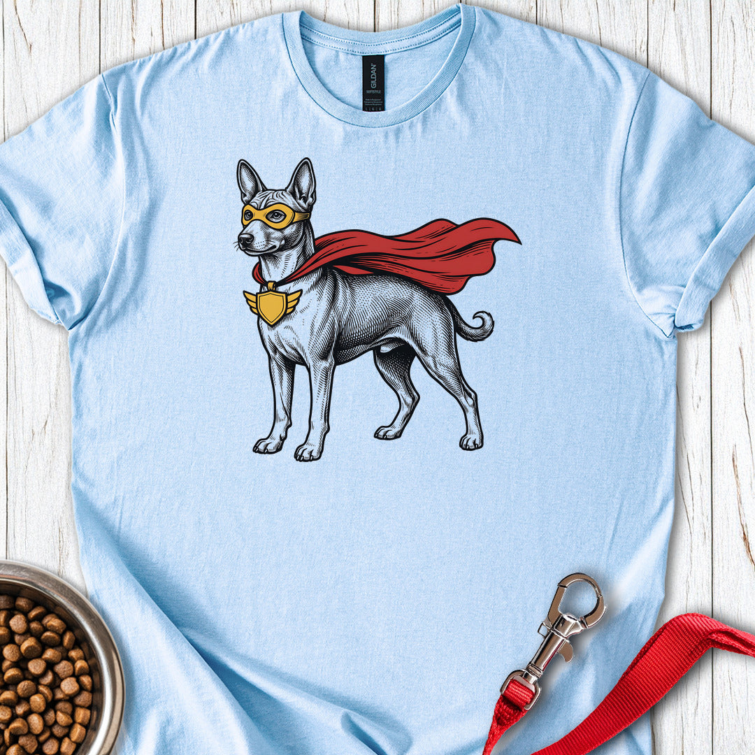 Basenji Superhero — Light Blue