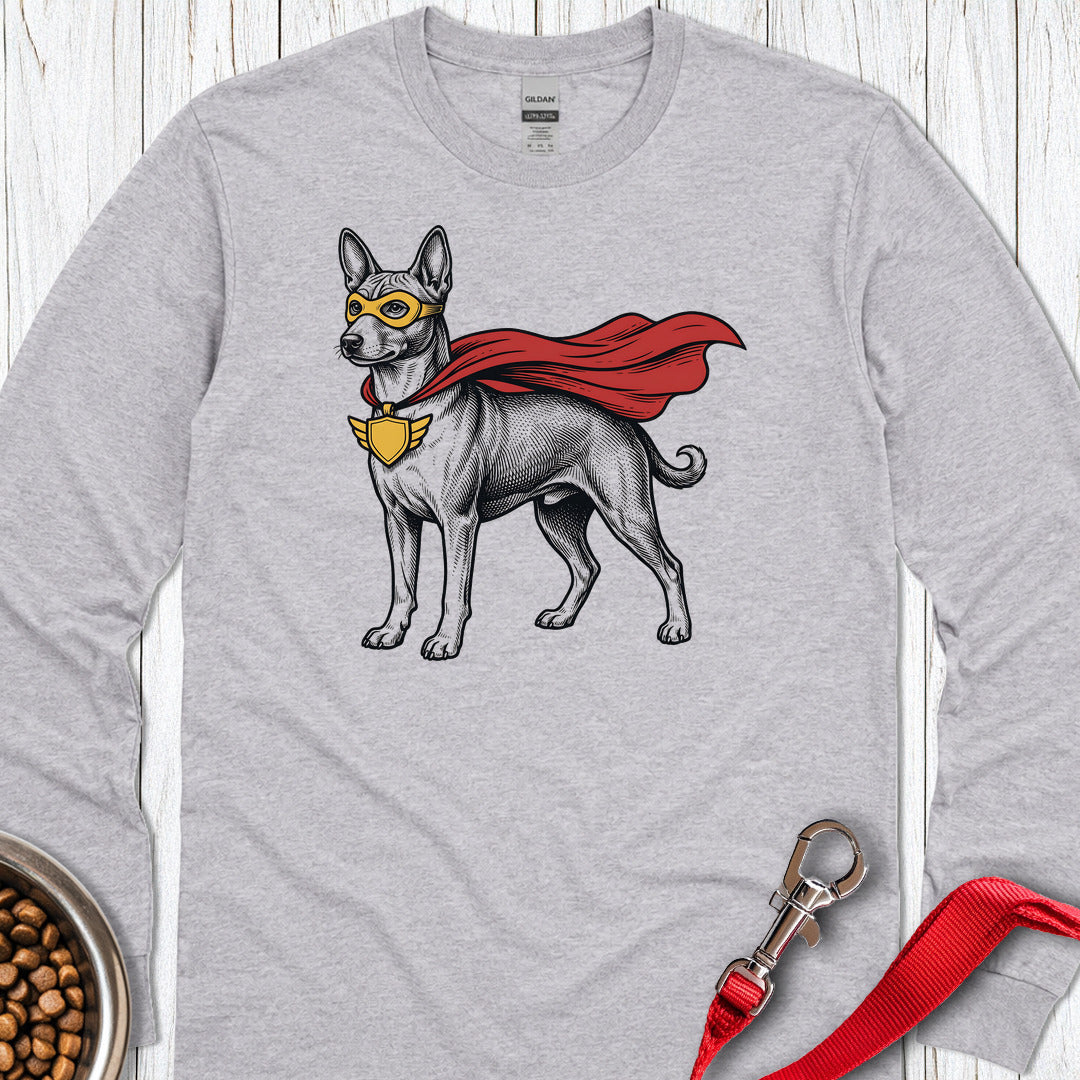 Basenji Superhero Long Sleeve — Sport Grey