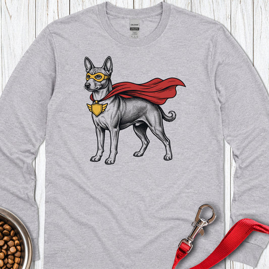Basenji Superhero Long Sleeve — Sport Grey