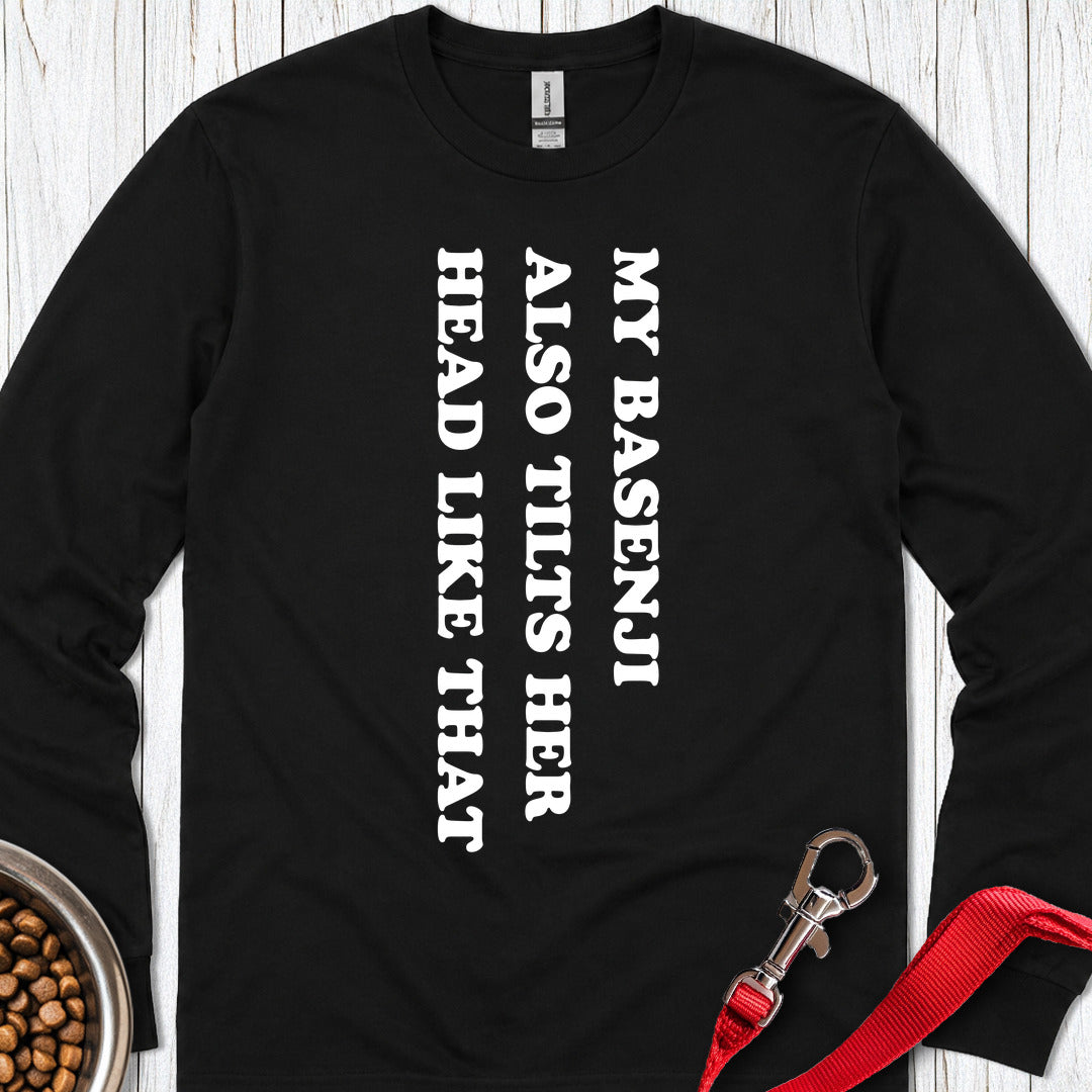 Basenji Tilts Her Head Long Sleeve — Black