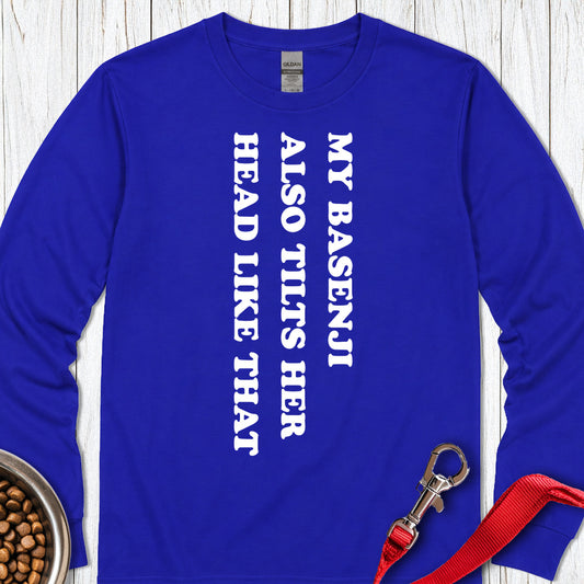 Basenji Tilts Her Head Long Sleeve — Royal
