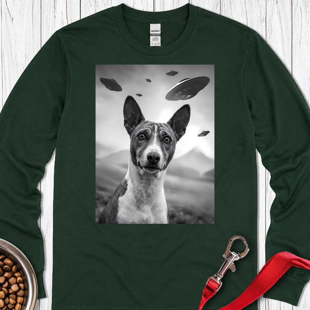 Basenji UFO Long Sleeve — Forest Green