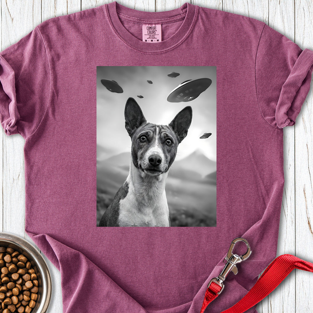 Basenji UFO Premium Tee — Berry