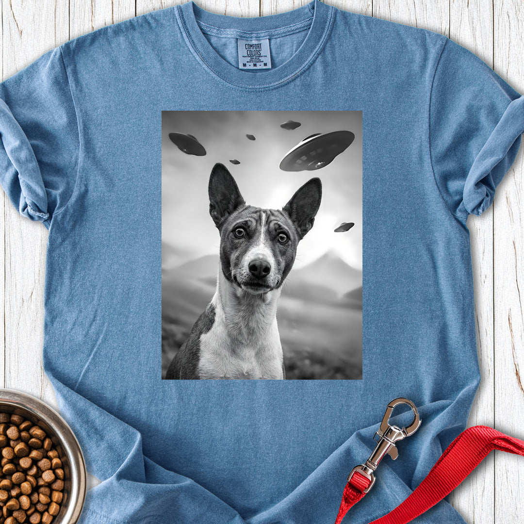 Basenji UFO Premium Tee — Blue Jean