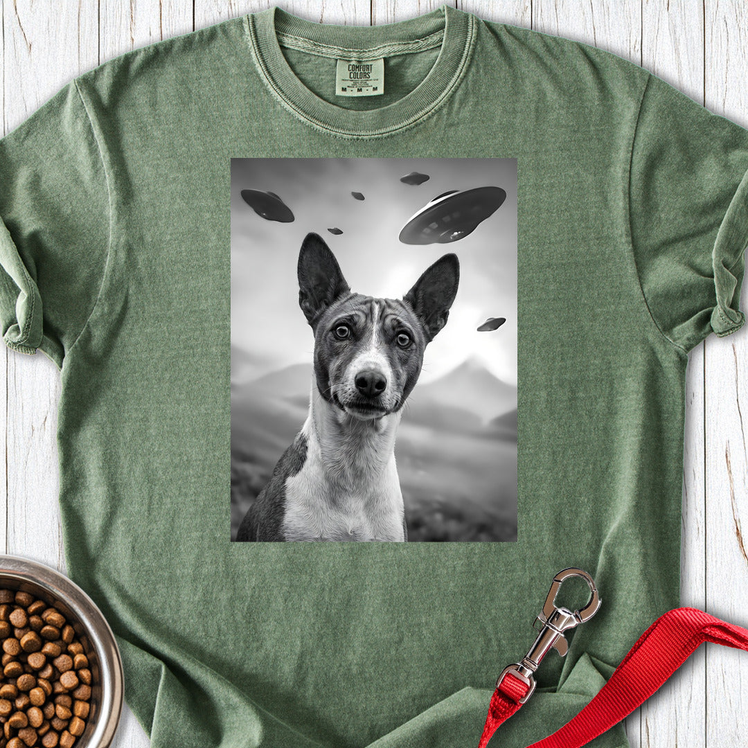 Basenji UFO Premium Tee — Moss