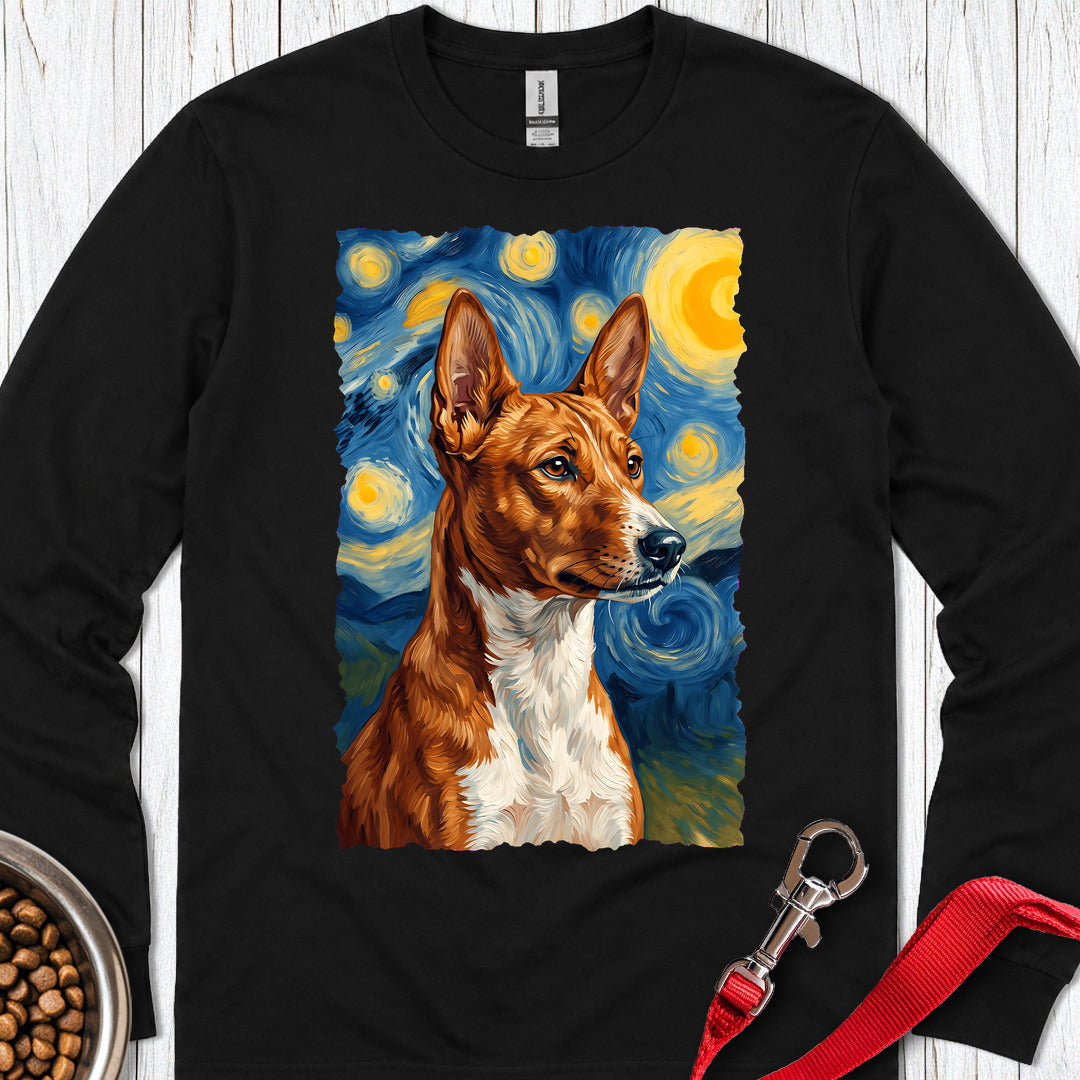 Basenji Van Gogh Long Sleeve — Black