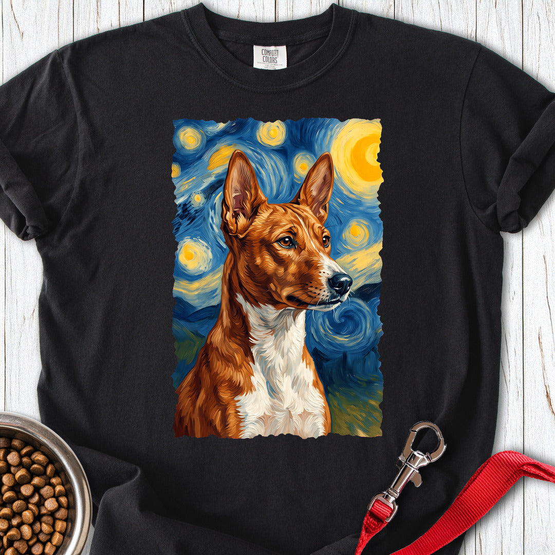 Basenji Van Gogh Premium Tee — Black