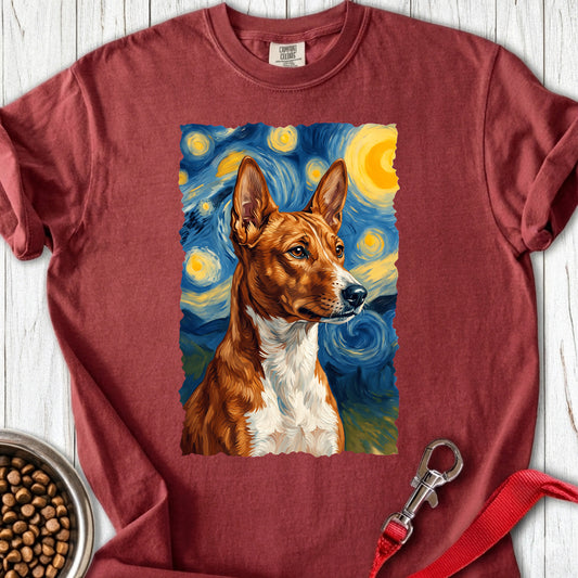 Basenji Van Gogh Premium Tee — Brick