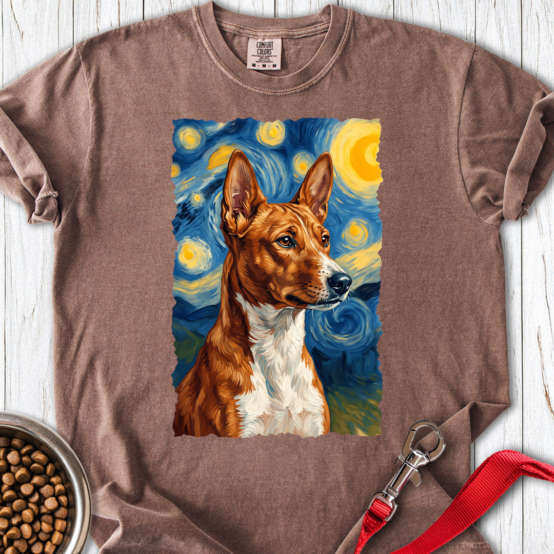 Basenji Van Gogh Premium Tee — Espresso