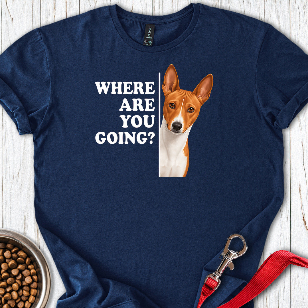 Basenji Where Are You Going — Navy