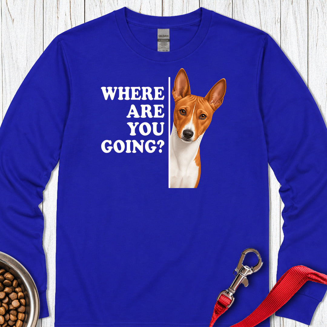 Basenji Where Are You Going Long Sleeve — Royal