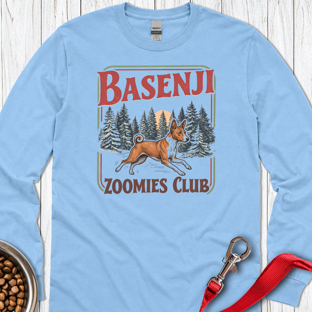 Basenji Zoomies Club Long Sleeve — Carolina Blue