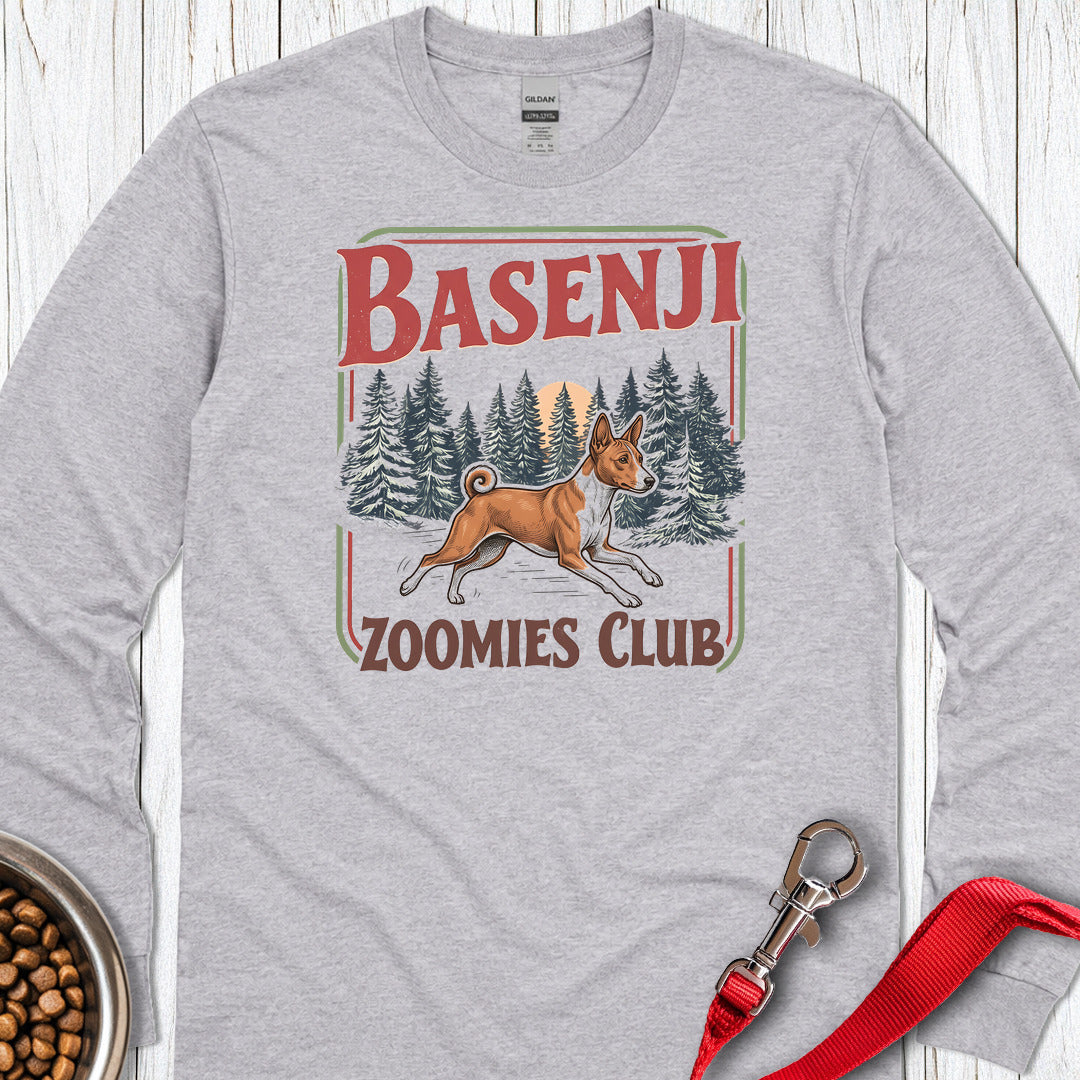 Basenji Zoomies Club Long Sleeve — Sport Grey
