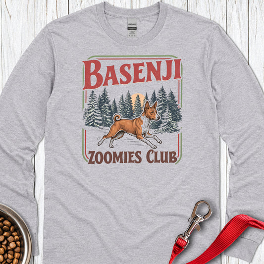 Basenji Zoomies Club Long Sleeve — Sport Grey