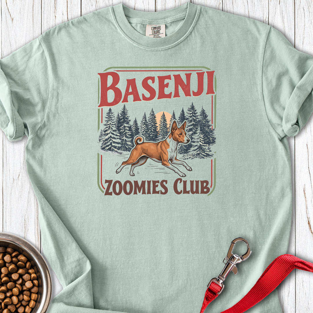 Basenji Zoomies Club Premium Tee — Bay