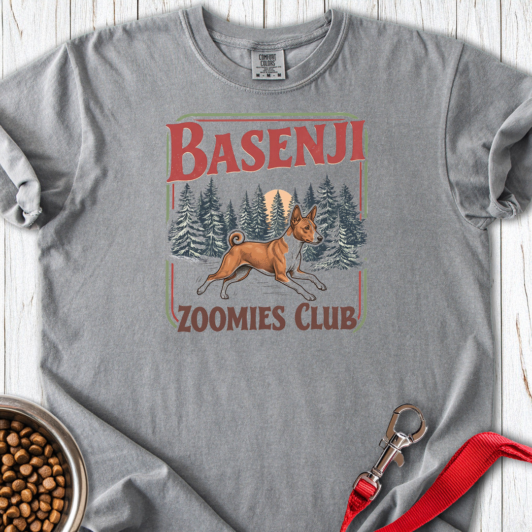 Basenji Zoomies Club Premium Tee — Grey