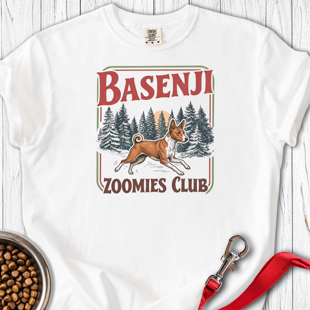 Basenji Zoomies Club Premium Tee — White