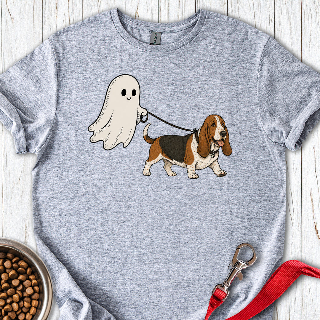 Basset Hound Ghost Halloween Sport Grey