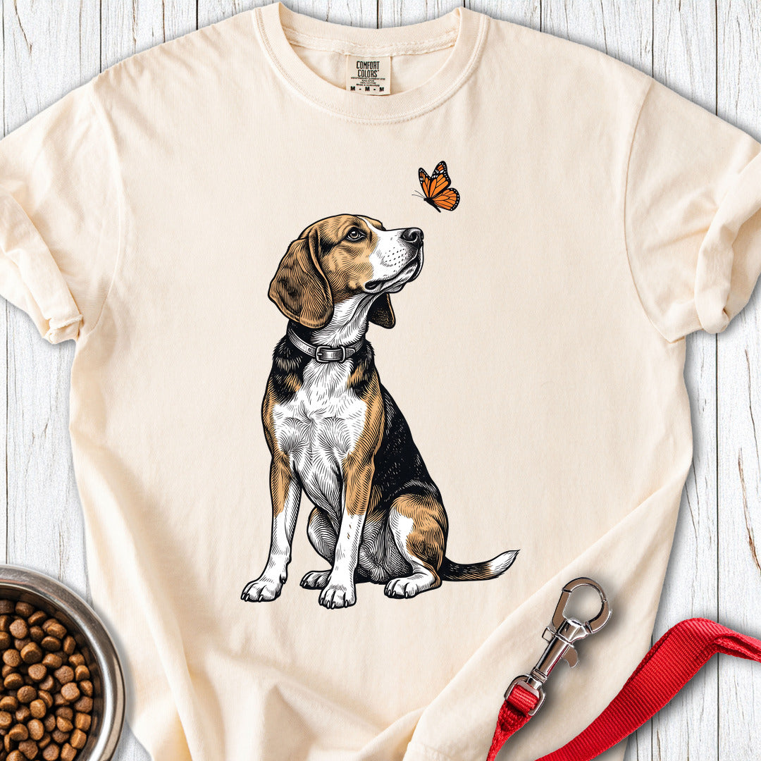 Beagle Butterfly Premium Tee — Ivory
