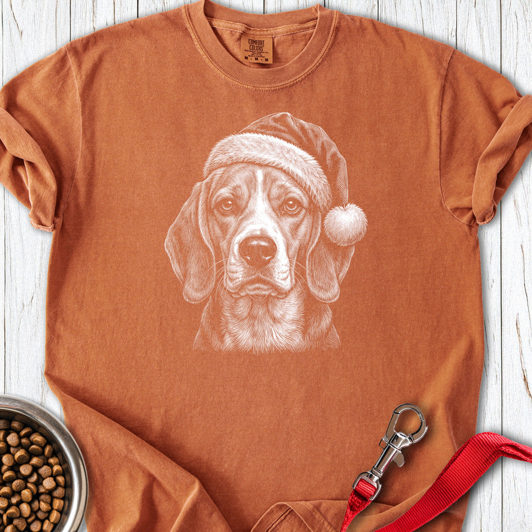 Beagle Christmas Santa Hat Premium Tee Yam