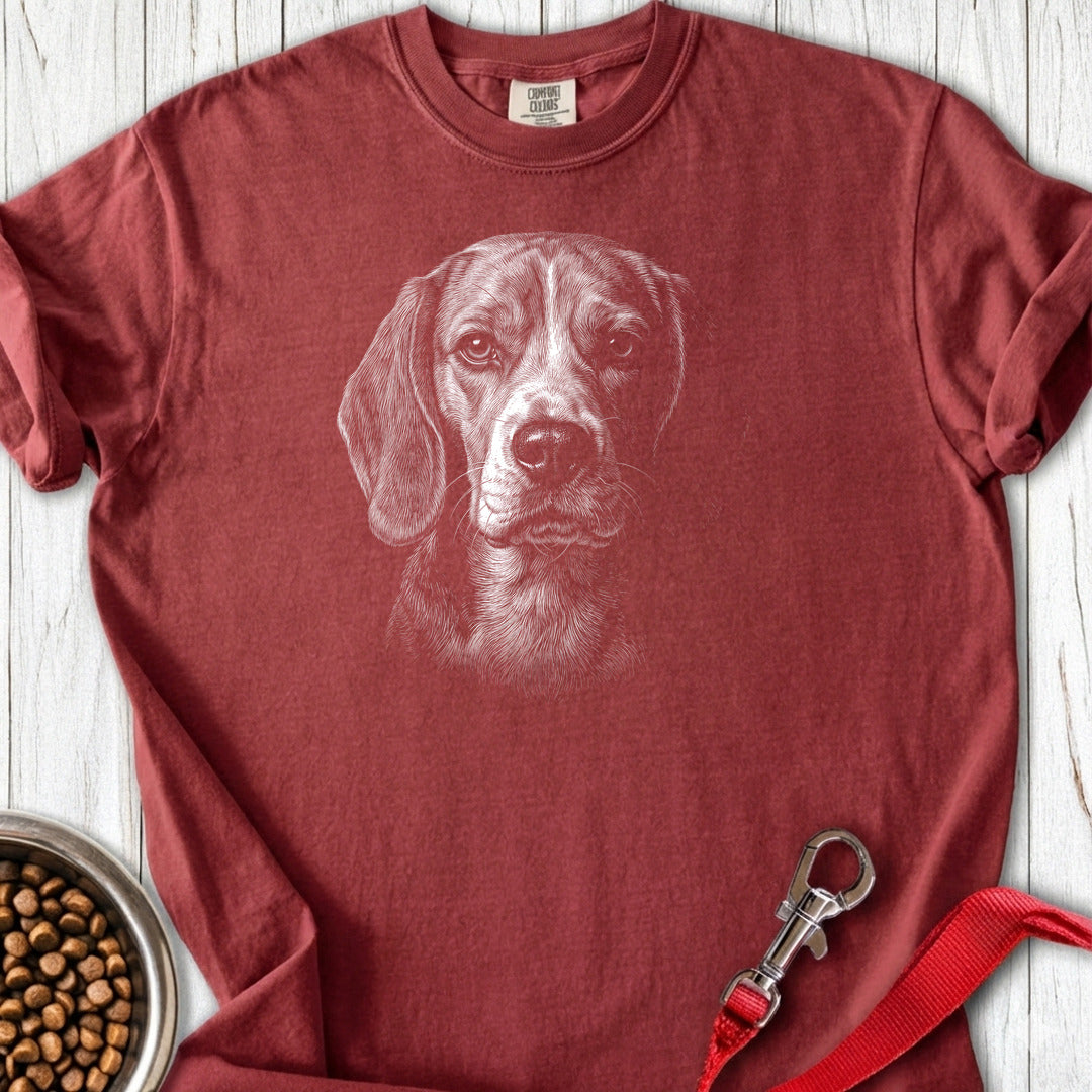 Beagle Engraved Premium Tee — Brick