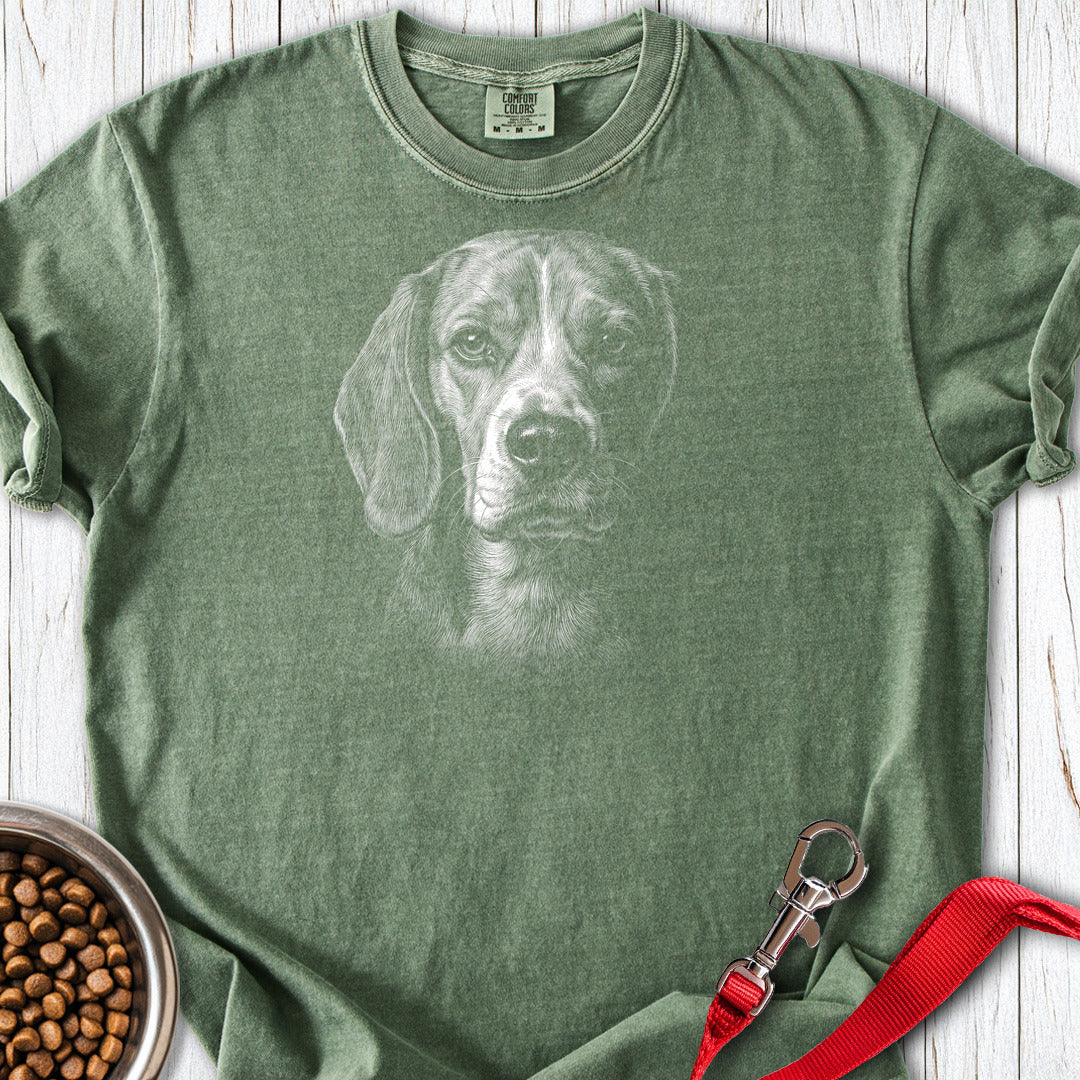 Beagle Engraved Premium Tee — Moss