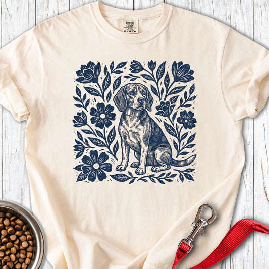 Beagle Linocut Premium Tee Ivory