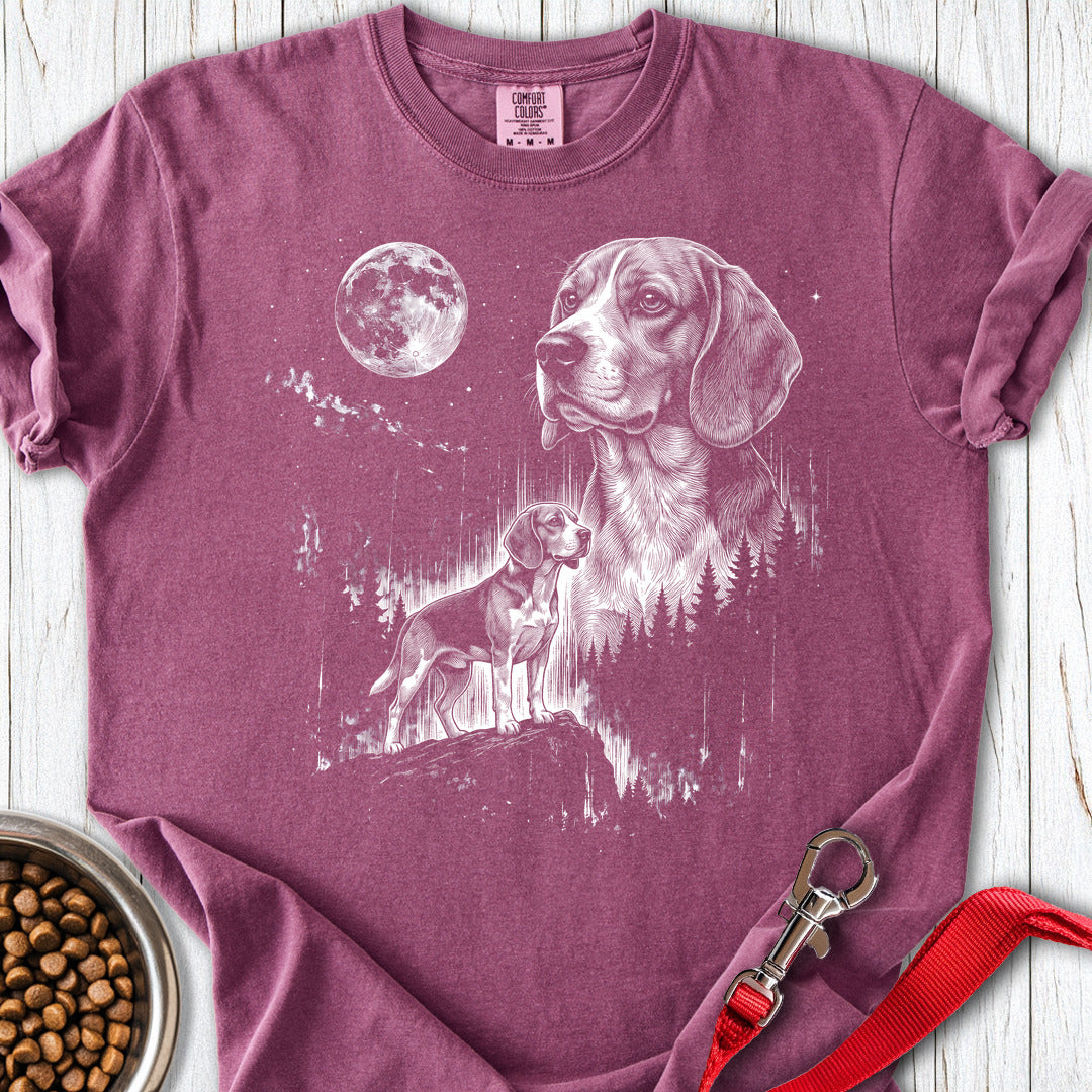 Beagle Moonlight Premium Tee — Berry