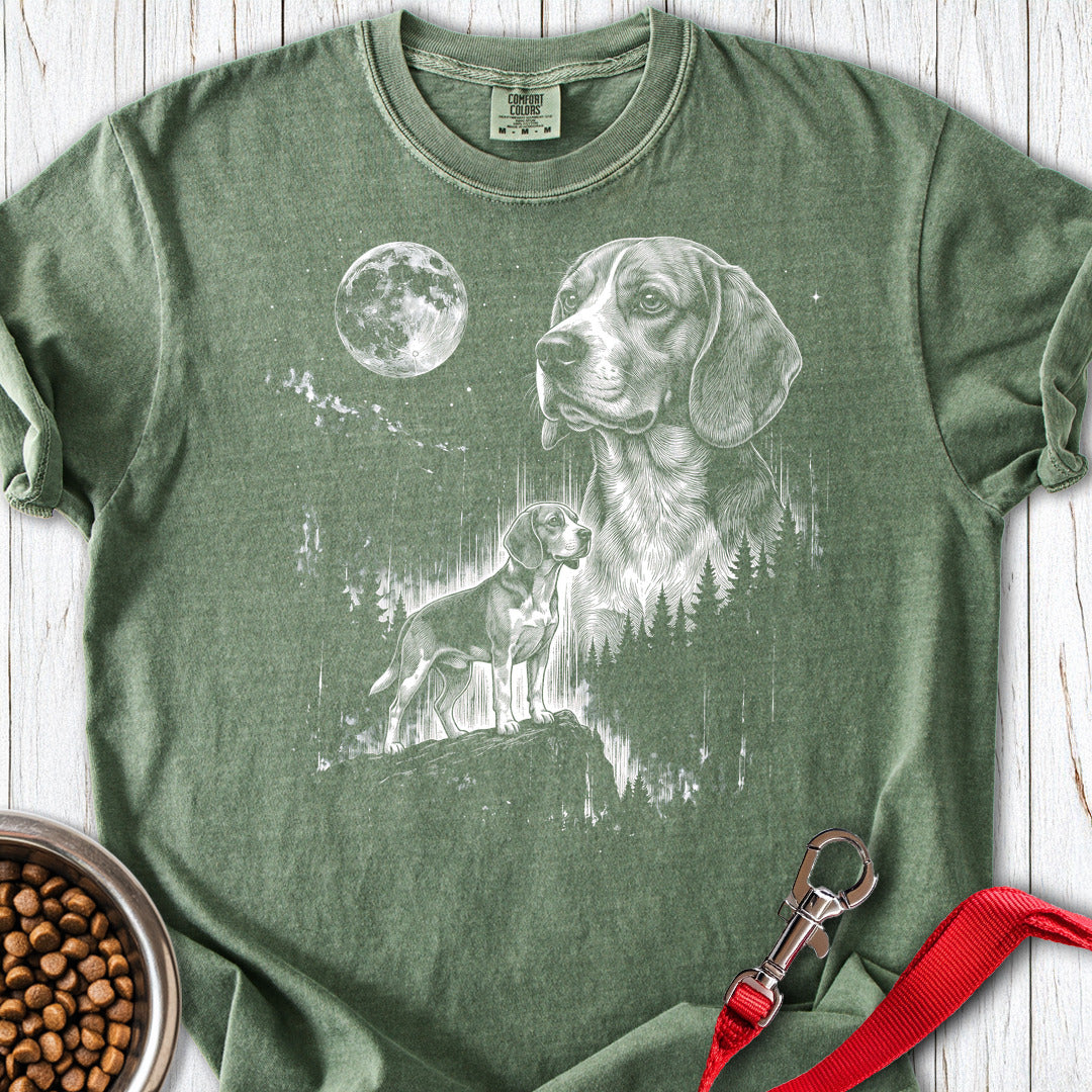 Beagle Moonlight Premium Tee — Moss