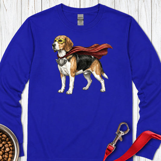 Beagle Superhero Long Sleeve — Royal