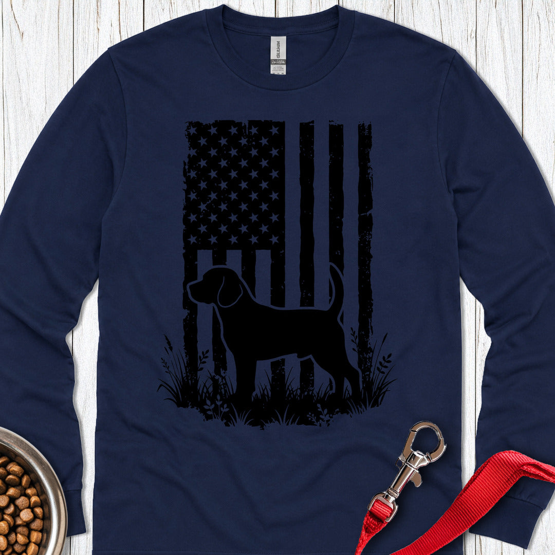 Beagle USA Flag Long Sleeve — Navy