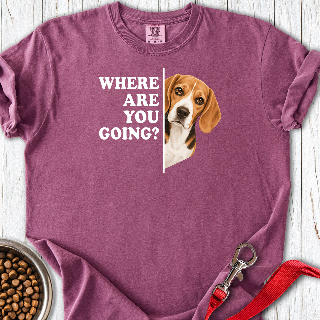 Beagle Where Are You Going Premium Tee — Berry