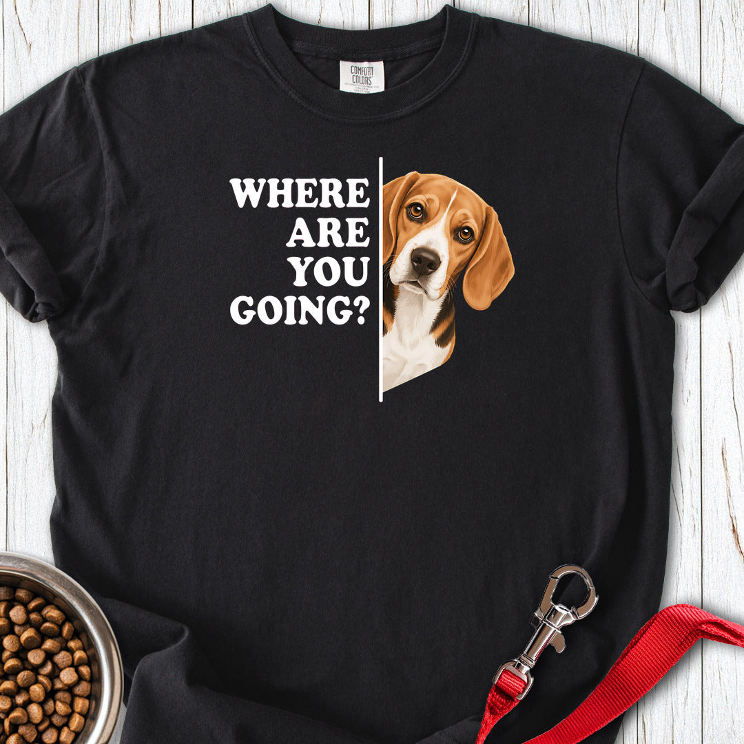 Beagle Where Are You Going Premium Tee — Black
