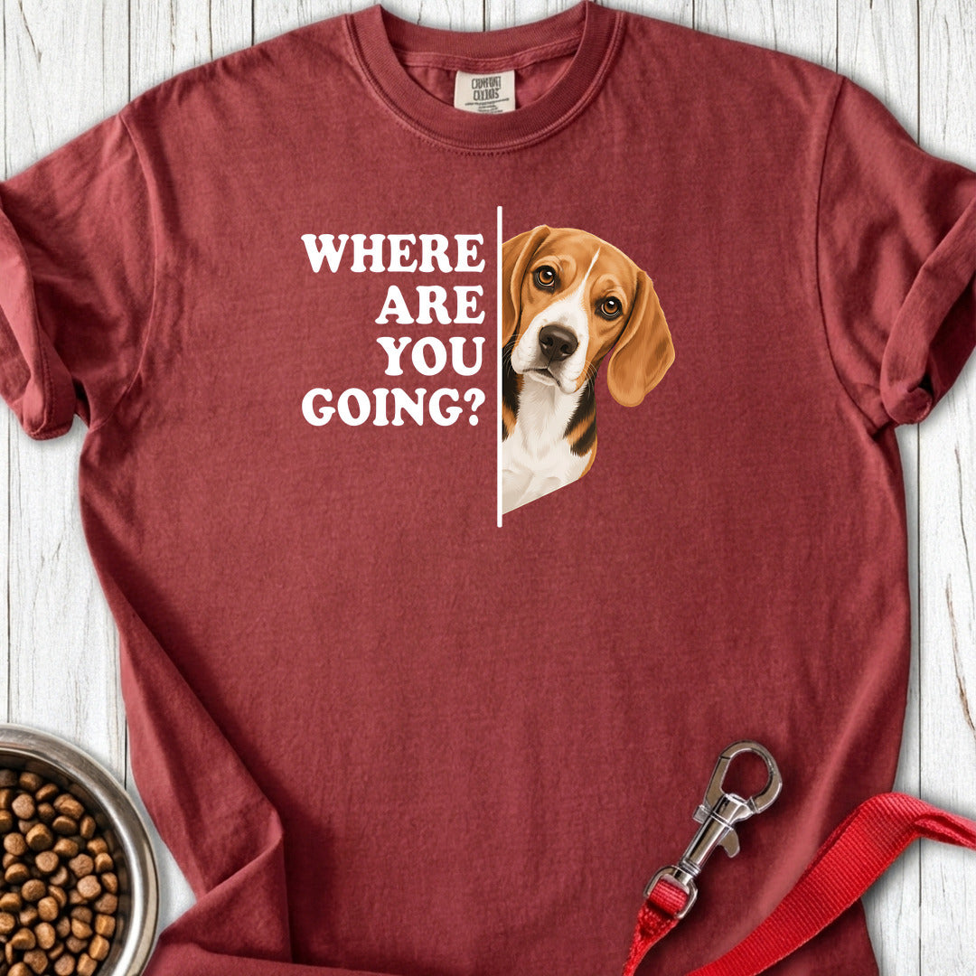 Beagle Where Are You Going Premium Tee — Brick