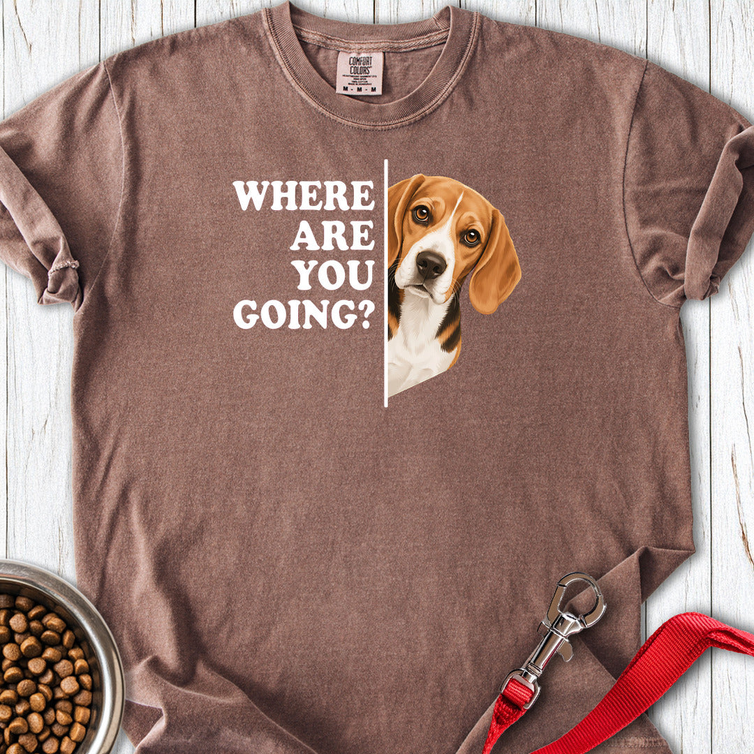 Beagle Where Are You Going Premium Tee — Espresso