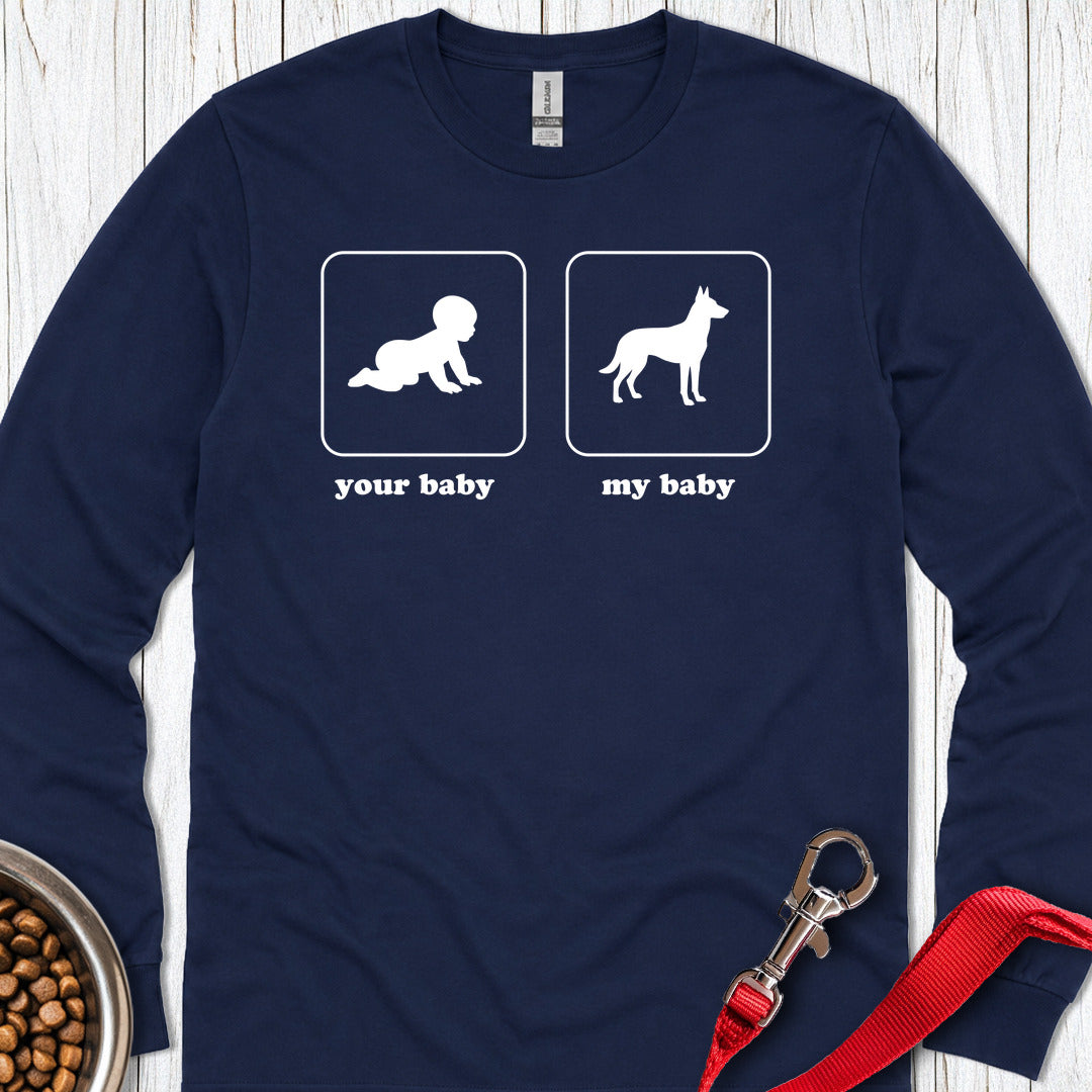 Belgian Malinois Baby Long Sleeve — Navy