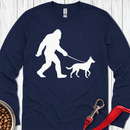 Belgian Malinois Bigfoot Long Sleeve — Navy