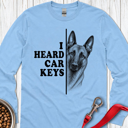 Belgian Malinois Car Keys Long Sleeve — Carolina Blue